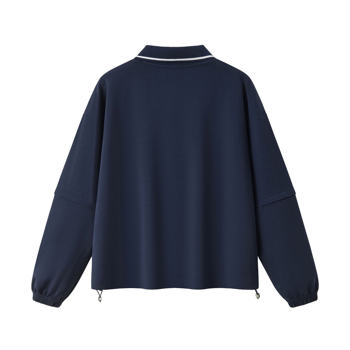 Relaxed Polo Collar Drawstring Sweatshirt