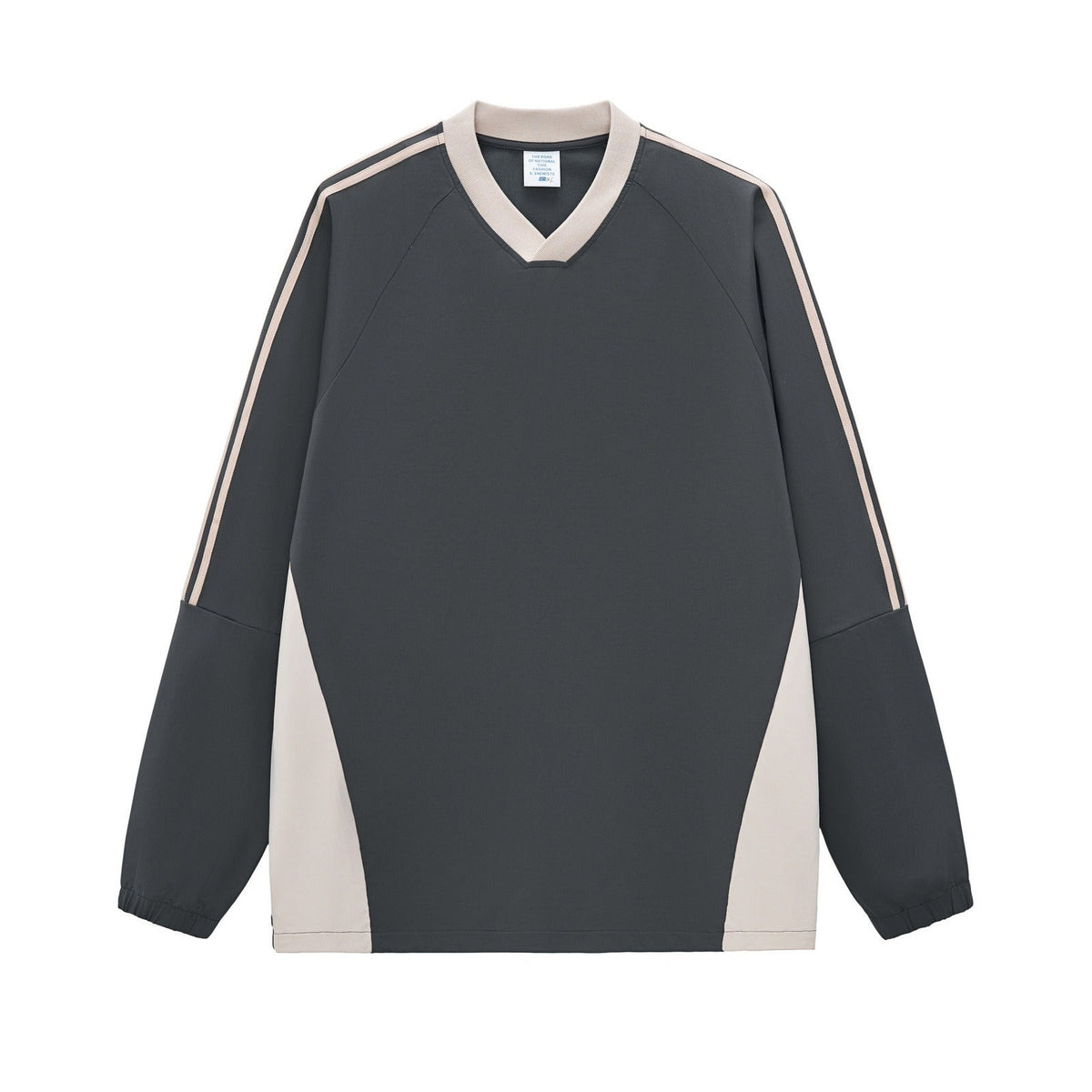 Varsity Panel V-Neck Long Sleeve Tee