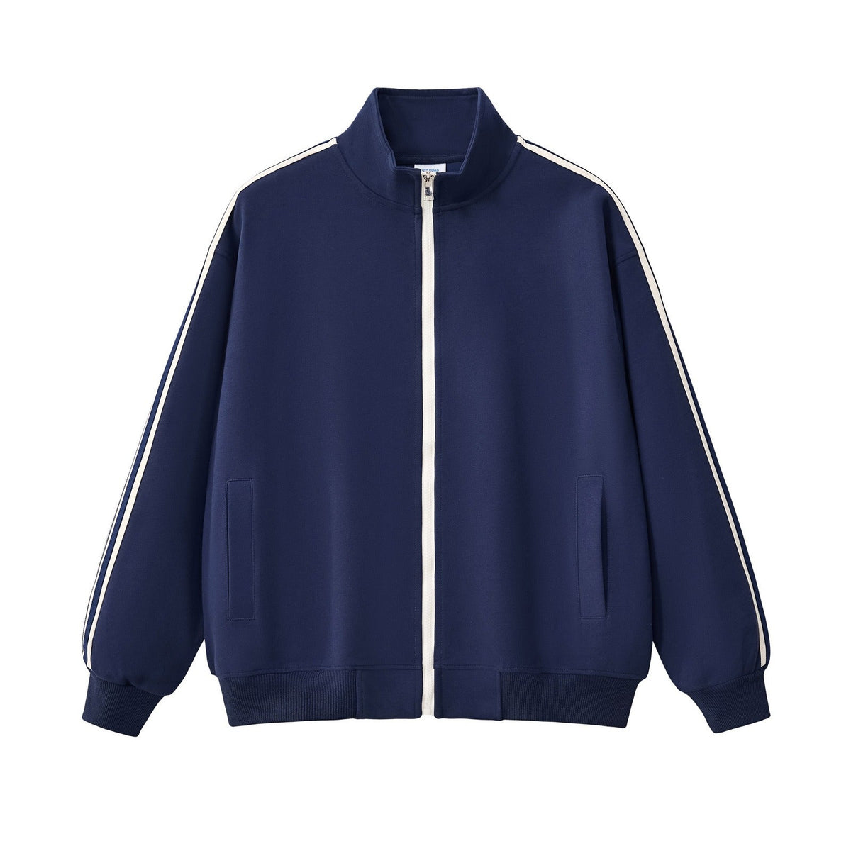 Contrast Piping Full-Zip Sweatshirt