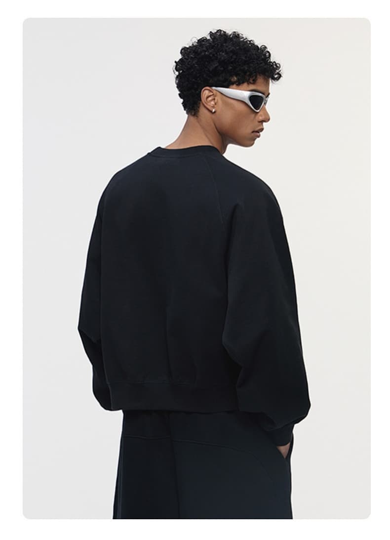 Deconstructed Boxy Panelled Crewneck Sweatshirt