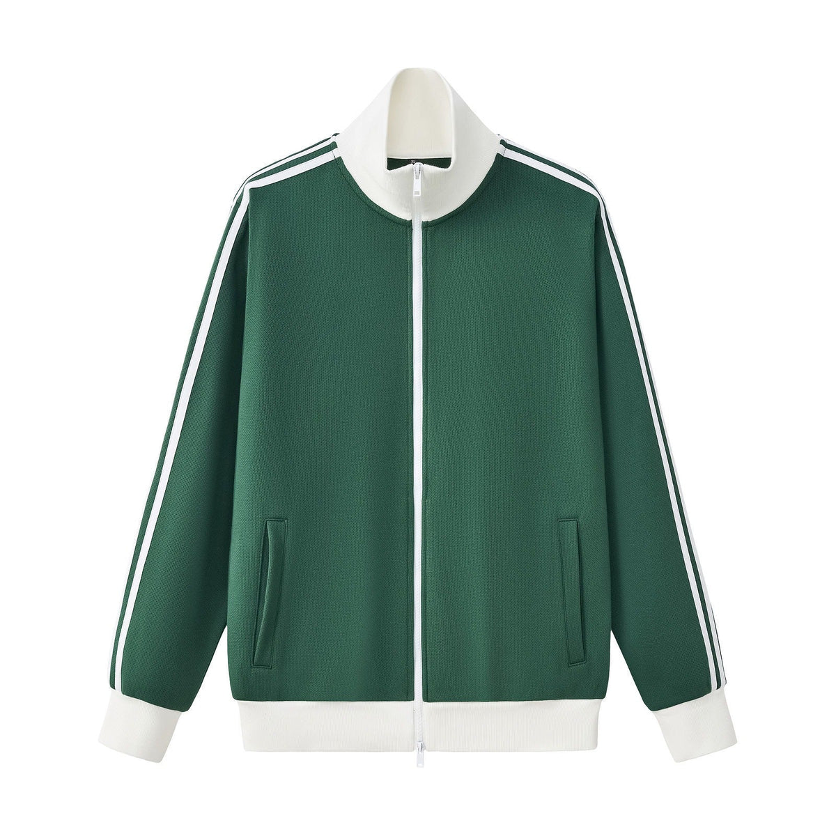 Contrast Stripe Full-Zip Track Sweatshirt
