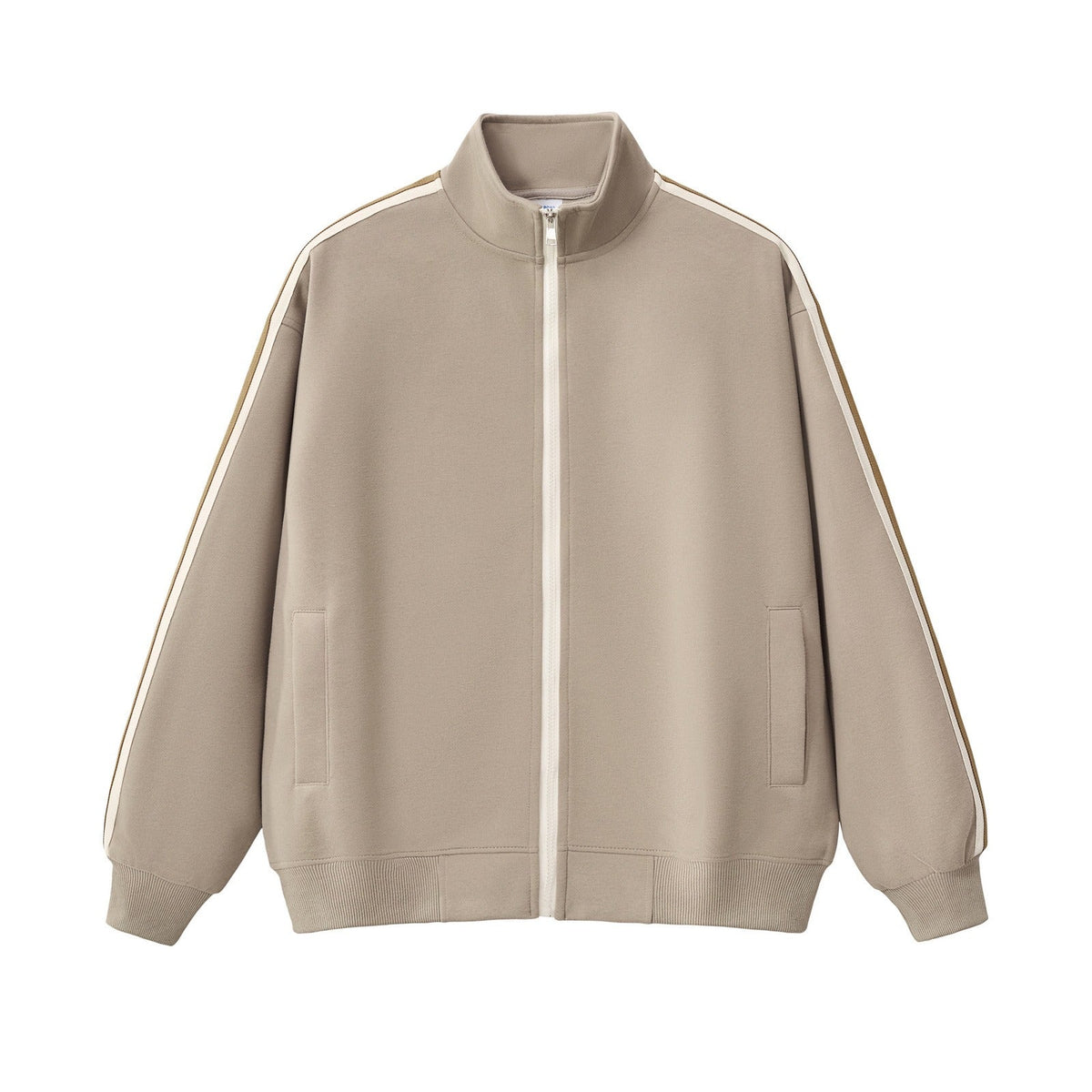 Contrast Piping Full-Zip Sweatshirt