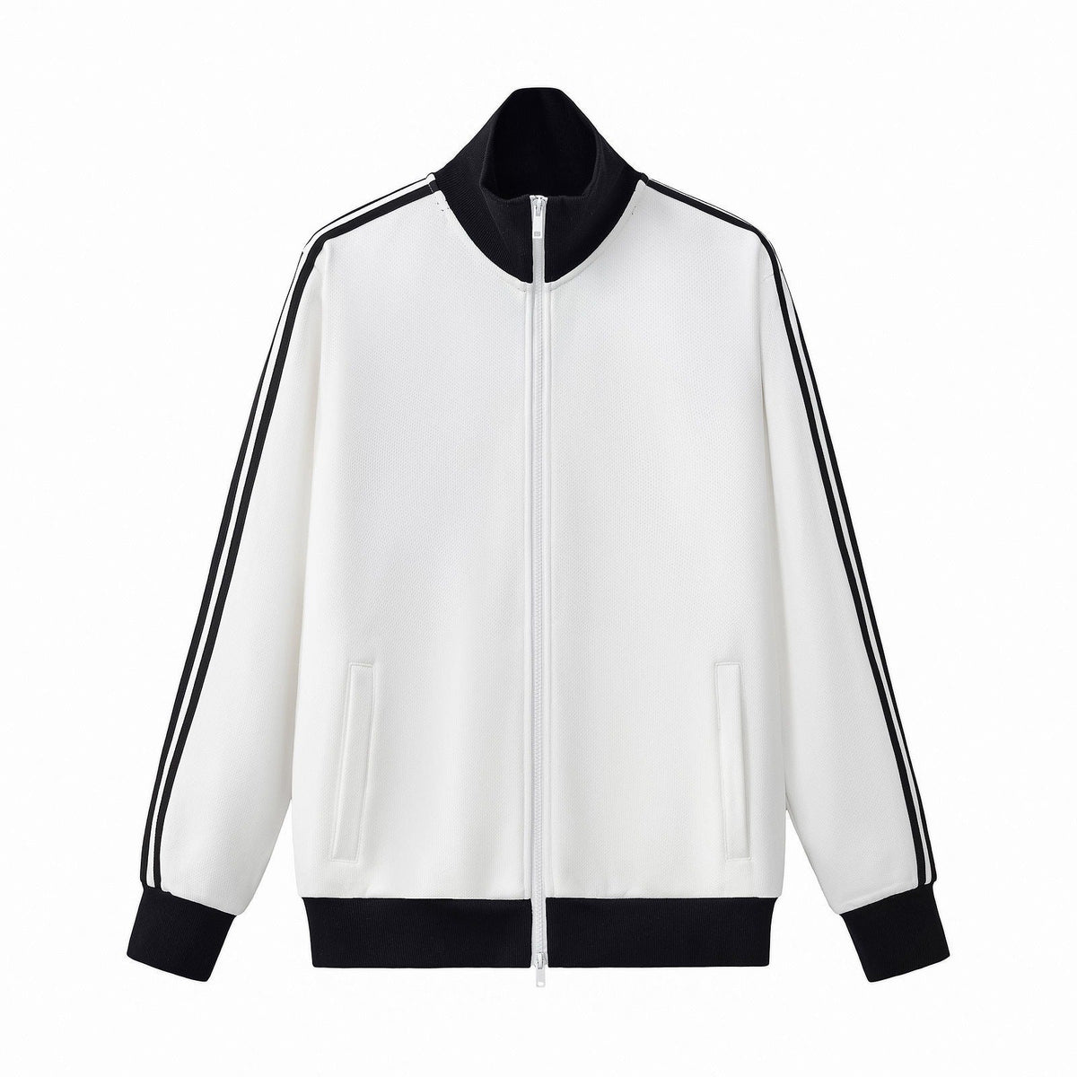 Contrast Stripe Full-Zip Track Sweatshirt